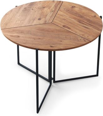Hanah Home Modern Dining Table With Metal Legs