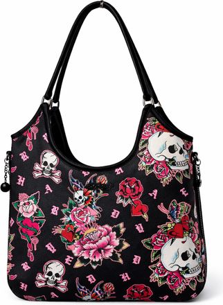 Ed Hardy PANTHER TOTE SHOULDER BAG, Skull & Rose, L, Tote