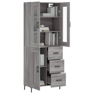 Berkfield Home Highboard Grey Sonoma 69.5x34x180 cm Engineered Wood