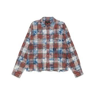 Purple Fade Plaid Shirt - Heren - Casual Overhemden - Veelkleurig - M - Katoen - Overhemden