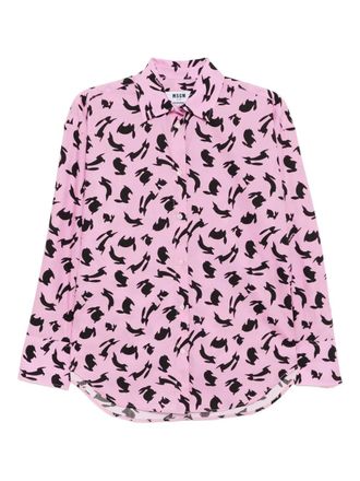 Msgm rabbit-print shirt - women - Cotton - 40 - Pink