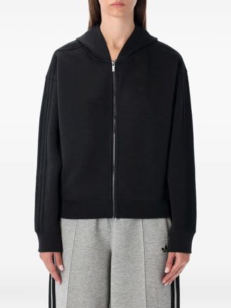 adidas Adicolor 3-Stripes zip hoodie - women - Cotton/Recycled Polyester - L - Black