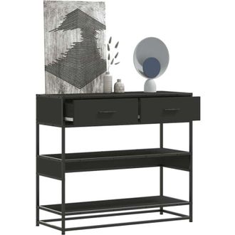 vidaXL Tavolino Consolle Nero 90x35x80 cm in Legno Multistrato - Vidaxl