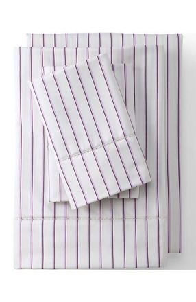 Lands End 700 Thread Count Luxe Sateen Egyptian Cotton No Iron Bed Sheet Set in Ivory/otter Twin Stripe at Nordstrom, Size King