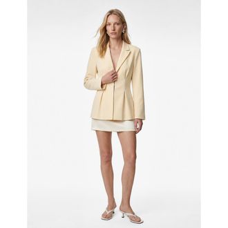 Koton Long Sleeve Notched Collar Blazer in Yellow at Nordstrom, Size 10