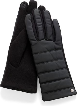 Simons Womens Quilted faux-leather gloves