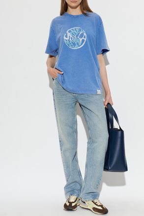 Stella McCartney T-shirt With Print, Womens, Blue