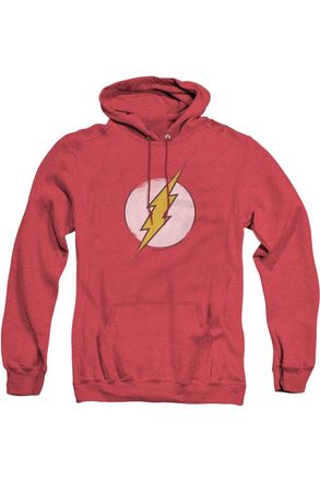 Gildan DC Comics Flash Rough Flash Logo Adult Heather Hoodie / Hooded Sweatshirt