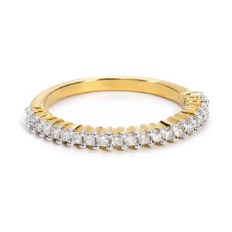 House of Brilliance 10K Yellow Gold Plated.925 Sterling Silver 1/3 Cttw Diamond Band Ring