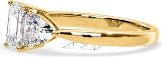 The Diamond Store Aurora Lab Diamond Emerald Cut and Trillion 1.70ct Ring in 18K Gold F/VS1