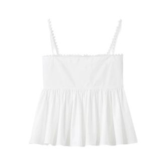 Jacquemus Blouses, female, White, Size: XS Square-neck Sleeveless Top