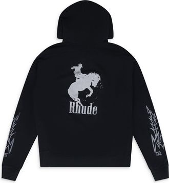 Rhude Black Tribal Box Hoodie