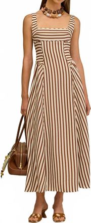 Cult Gaia Carla Long Dress In Saddle Stripe