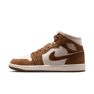 Nike Jordan Womens Air Jordan 1 Mid Shoes in Brown | BQ6472-203