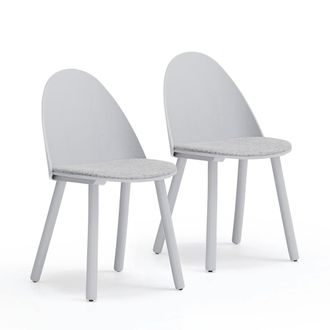 HOMN Pack 2 sillas de comedor gris claro