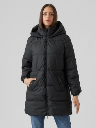 Vero Moda Steppmantel VERO MODA VMGRETAFIE 3/4 COATED JACKET NOOS, Damen, Gr. XS, schwarz, Steppware, Obermaterial: 100% Polyester, unifarben, knieumspielend, M