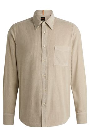 Boss Orange by Hugo Boss Langarmhemd BOSS ORANGE Relegant, Herren, Gr. 5XL, N-Gr, beige (light beige271), Web, Obermaterial: 100% Baumwolle, unifarben, regular fit, Hemden Lan