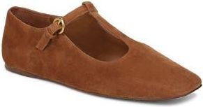Franco Sarto Flexa Astoria T-Strap Flat in Dkbrown at Nordstrom Rack, Size 5.5
