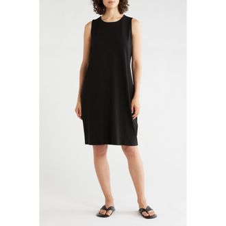 Eileen Fisher Jersey Shift Midi Dress in Black at Nordstrom Rack, Size Xx-Small