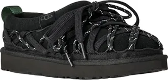 UGG Womens Slip-On Tasman Lace Black Upper: Leather Slippers Flat Shoes