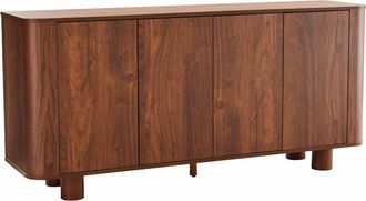 Oviala Aparador escandinavo de 4 puertas L160 cm madera oscura
