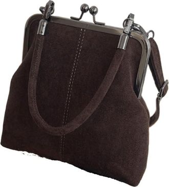 Generic Elegant Womens Retro Frosted Handbag, Large Leisure Travel Work Commuting Shopping Shoulder Bag(Coffee)