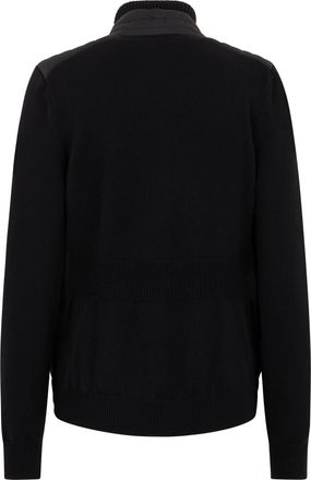 Moncler Womens Padded Wool Cardigan, Black Polyamide Cardigans Sweater