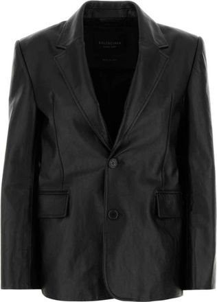 Balenciaga Jassen, Heren, Zwart, S, Leer, Standard Jasje