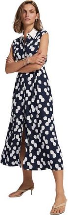 Mint Velvet Spot Halter Shirt Midi Dress in Navy at Nordstrom, Size 6