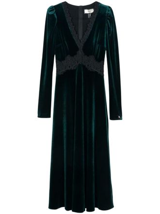 Nissa logo-plaque maxi dress - women - Polyester/Polyester/Elastane/Spandex/Elastane - 36 - Green