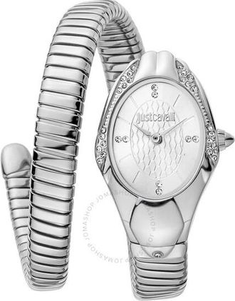 Just Cavalli Womens Glam Chic Snake Silver-Tone Dial Watch - One Size