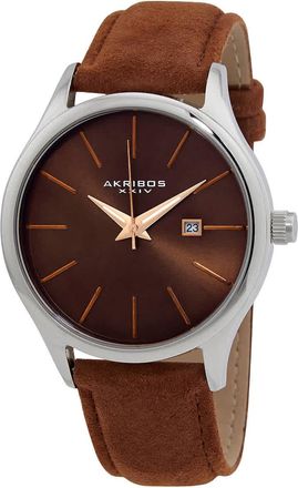 Akribos XXIV Quartz Brown Dial Mens Watch AK1019SSBR
