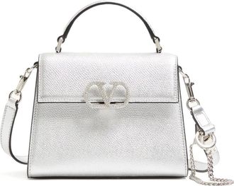 Valentino Garavani Borsa tote Vsling mini in pelle - Argento