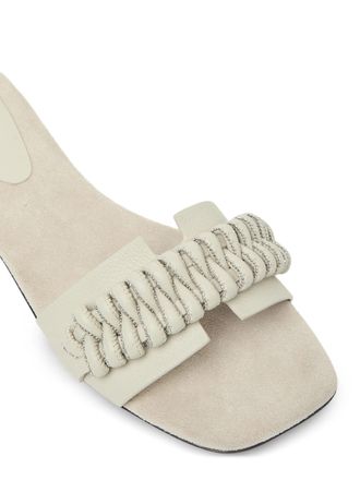 PESERICO Ruched-Detail Slides - Beige