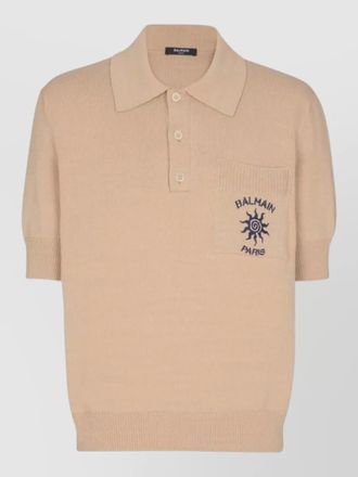 Balmain polo shirt short sleeves ribbed cuffs pocket