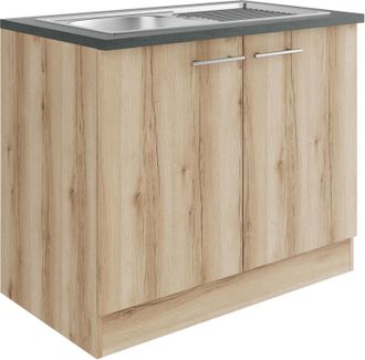 Optifit Spülenschrank »Bella« Breite 100 cm, mit Edelstahl-Einbauspüle