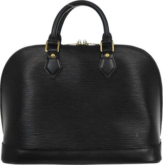 Louis Vuitton Alma Handbag Epi Leather Black Leather Handbag (Pre-Owned)