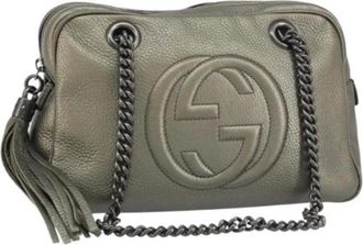 Gucci Pre-owned Shoulder Bags, female, Gray, Size: ONE SIZE Pre-owned Vintage Shoulder Bag