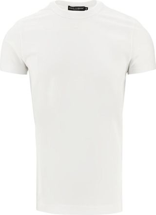 Dolce & Gabbana White Round Neck Logo T-Shirt