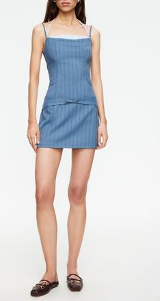 Lioness Glace Sleeveless Minidress in Navy Stripe at Nordstrom, Size X-Small