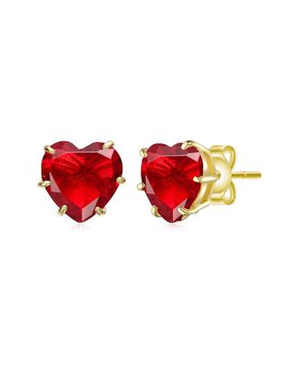 Rachel Glauber 14K Plated Cz Stud Earrings