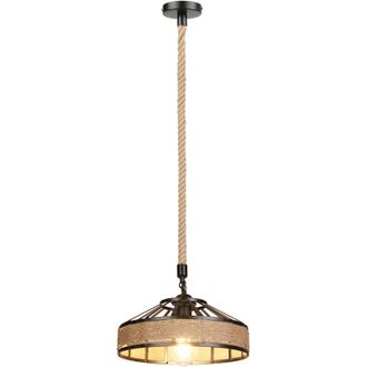 OEM L&aacute;mpara De Cuerda De C&aacute;&ntilde;amo, 30 Cm, Ca 220 V, E27, Estilo Vintage Retro, L&aacute;mpara Colgante De Cuerda Para Iluminaci&oacute;n De Restaurantes, Bares Y Cafeter&iacute;