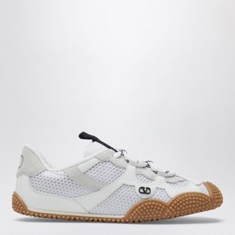 Valentino Garavani Amphibia sneakers in rubberised calfskin and white split leather