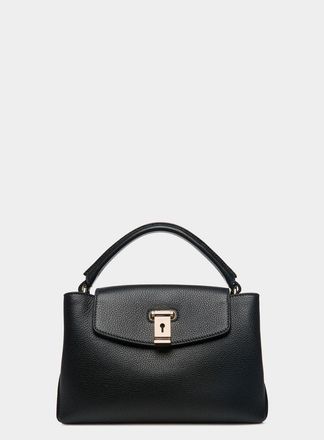 Bally Lock Me Small Top Handle Bag In Grained Leather in Black at Nordstrom