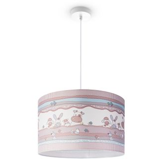 Paco Home Paco Home - L&aacute;mpara Techo De Suspensi&oacute;n Cuarto Infantil Bomberos Polic&iacute;a Carretera E27 L&aacute;mpara Colgante - Blanco, Dise&ntilde;o 3 (&oslash;45,5 Cm)