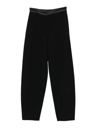 Emporio Armani Satin-Trim Tapered Trousers