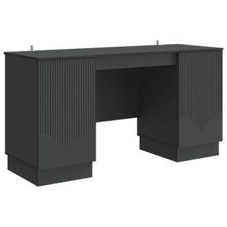 vidaXL Escritorio Negro 142,5 X 50 X 75 Cm Madera De Ingenier&iacute;a Vidaxl