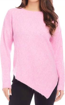 Karen Kane Arlo Asymmetric Hem Sweater In Pink