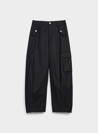 Contemporaine Womens Cotton and lyocell cargo pant Fit: Barrel leg, high rise