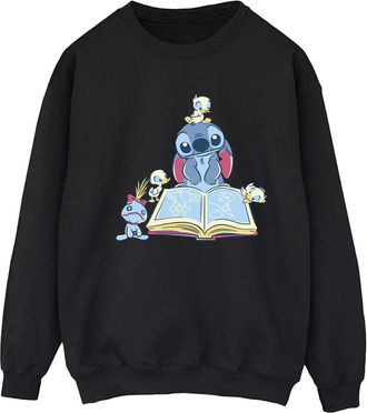 Disney Dames/Dames Lilo & Stitch Boek Lezen Sweatshirt (Zwart)